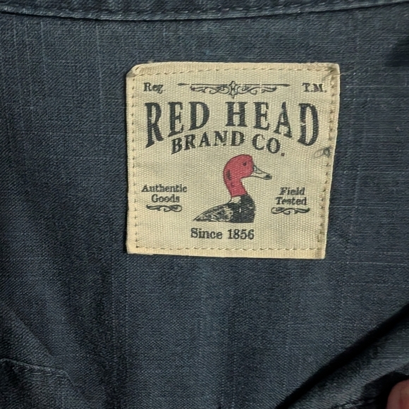 Red Head Brand Co. Classic Denim Button-Down Shirt Size Large (EUC) - Picture 4 of 12